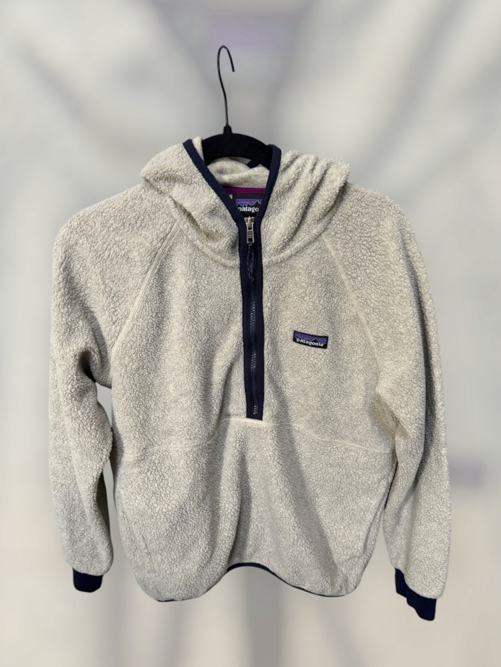 Patagonia 3/4 zip fleece pullover with hood